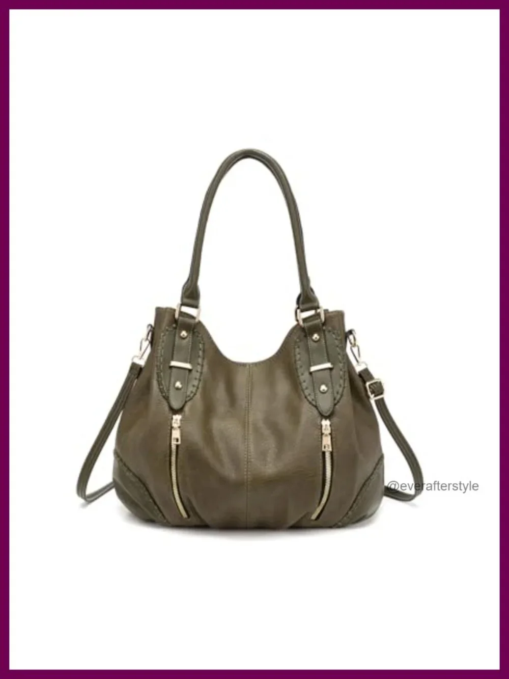 Vintage PU Leather Hobo Tote Bag Women Shoulder Satchel Purse with Strap